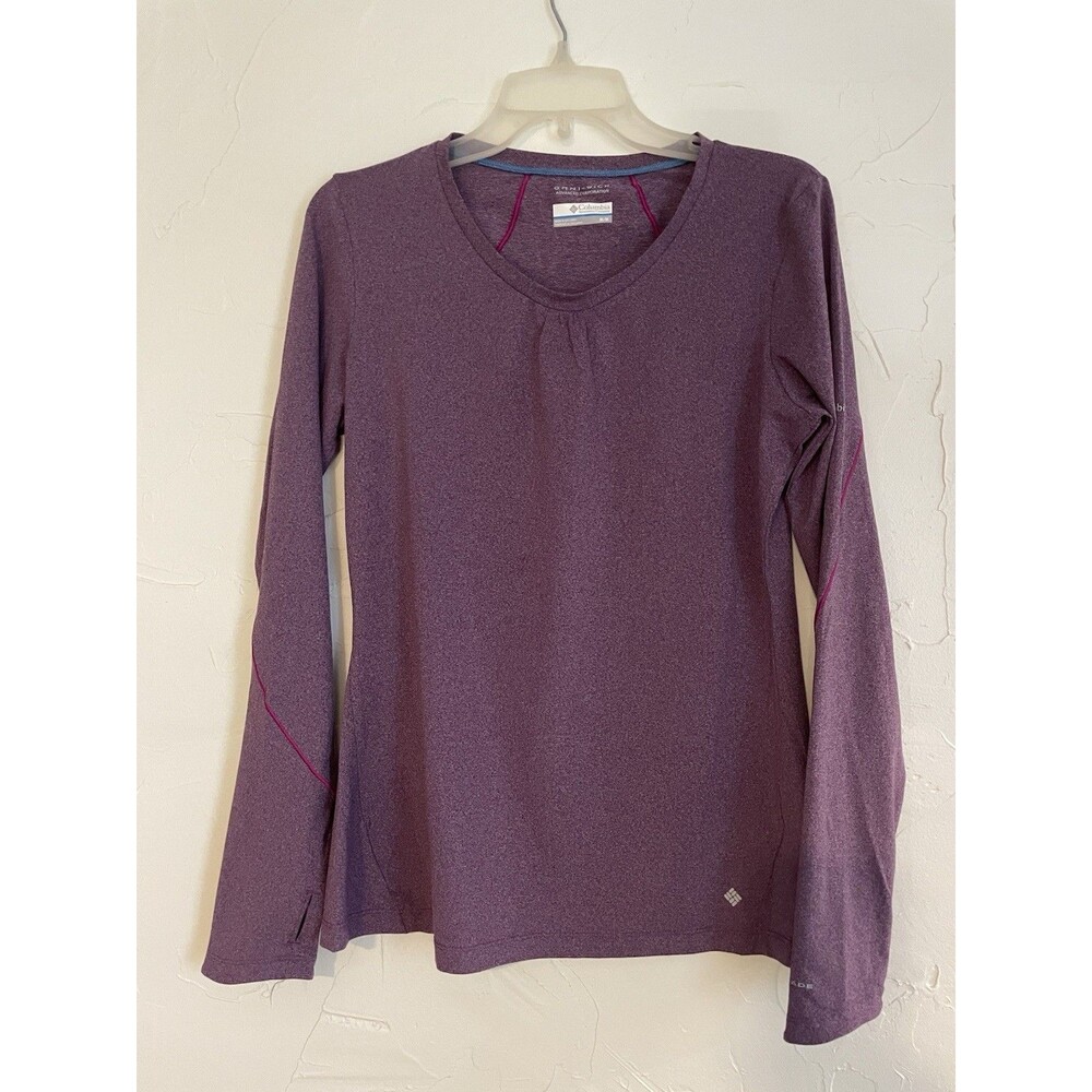 Columbia Omni-Wick Top Women’s M Purple Long Sleeve Activewear Hiking Shirt